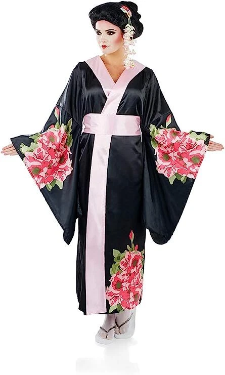 Womens Geisha Girl Costume S-XXL Ladies Japanese Kimono Oriental Dress Halloween - Image 1 of 4