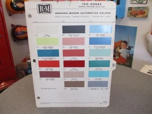 PAINT COLOUR REFERENCE 1959 DODGE & SPRING COLORS AUTOMOTIVE  PAINT CHIPS SAMPLE - Bild 1 von 3