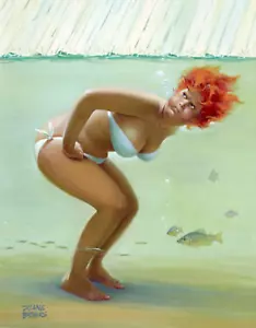 Print or Canvas - Duane Bryers' plump and pretty Hilda - Underwater - Picture 1 of 1