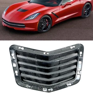 Carbon Fiber Front Hood Boonet Scoop Vent Trim For Corvette C7 2014-2019 Black - Picture 1 of 6