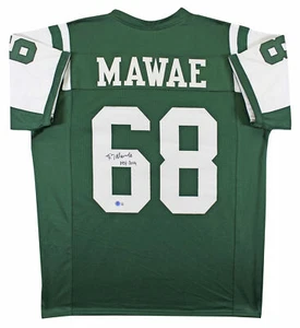 Kevin Mawae "HOF 19" Authentic Signed Green Pro Style Jersey BAS Witnessed - Picture 1 of 3