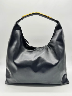 Bolso de Hombro Donna Karan NY Bellmore Cuero XL con Correa de Bisel - Negro (Usado) Foto 1 de 4
