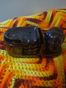 Hadson Pottery Elephant Ashtrays And Holder - Picture 1 of 4