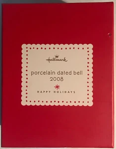 Hallmark ~ "2008" ~ Porcelain Dated Bell ~ Brand New ~ Happy Holidays - Picture 1 of 3