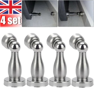 4x Magnetic Door Stop Holder Catch Stops Hook Wedge Stainless Steel Door Stopper - Picture 1 of 9