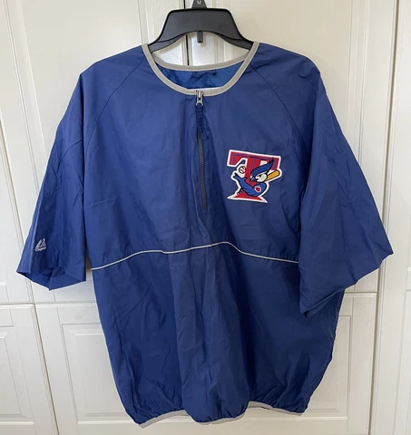 Toronto Blue Jays Baseball Cage Jacket XL Pull Over Men's Shorts  Sleeve Cover