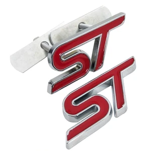 Metal Red ST Front Grille Sticker Car Head Grill Emblem Badge FORD Sticker - Picture 1 of 1