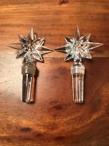 WATERFORD CRYSTAL SET OF 2 WINE BOTTLE STAR TOP STOPPER NO BOX ART GLASS - Picture 1 of 8