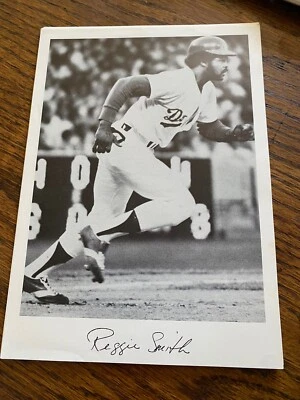 亲笔签名雷吉·史密斯洛杉矶道奇队 7 x 5 黑白图片 — 第 1/3 张图片