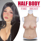 Silicone Half Bodysuit Crossdresser Breast Forms Breastplate Fake Boobs GOSHIMER