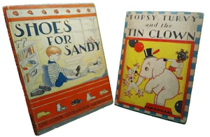 Topsy Turvy Tin Clown Esther Friend Shoes for Sandy Murray lot 2 1930s HB book - Picture 1 of 4