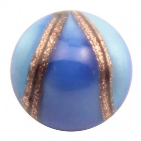 Antique Czech aventurine goldstone blue satin lampwork dimi glass button Cover