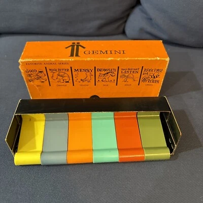 Винтажный набор резиновых штампов 1960-е животные помощь учителя оценка Gemini Япония лот 6 - Изображение 1 из 4