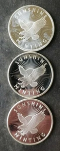 Lot of Three Sunshine Minting 1oz Silver Eagle Rounds - Picture 1 of 3