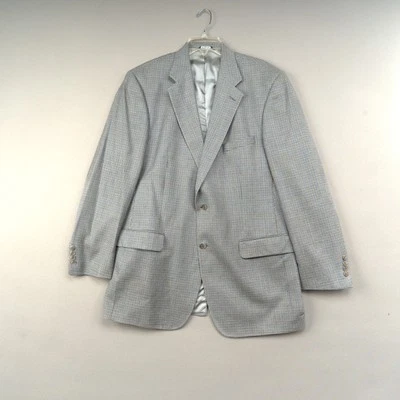 Abrigo Deportivo Hombre 43L Gris Pata de Gallo Lana Mezcla Seda Blazer 2 Botones Foto 1 de 4