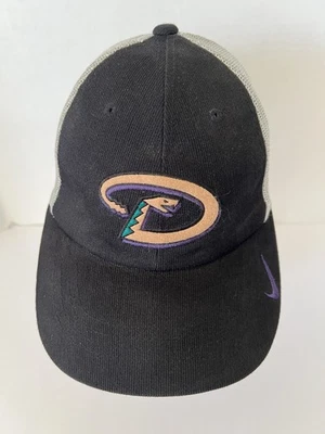 Arizona Diamondbacks Nike Team SnapBack Hat Black Gray Mesh Snake Swoosh - Image 1 of 4