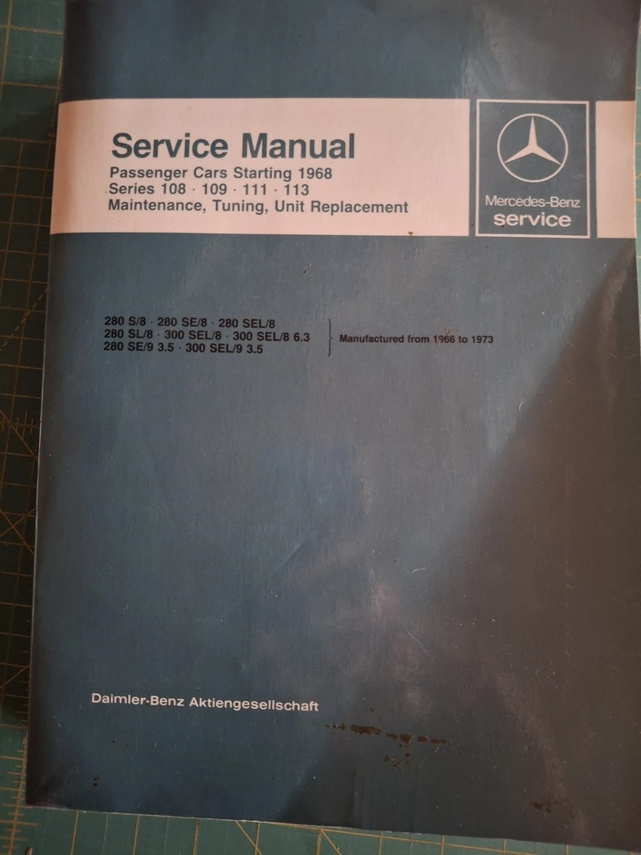 MERCEDES BENZ Dealer Service Manual 108 109 111 113 Maintenance Tuning - Image 1 of 4