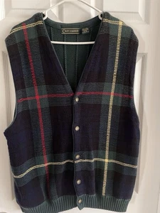 Chaleco Suéter Croft And Barrow Tartán Tejido a Cuadros Algodón Talla XL De Colección - Imagen 1 de 4