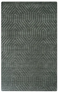 8x8 Rizzy Rugs Gray Solid Angles Points Area Rug Round TC8574 - Aprx 8' x 8' - Picture 1 of 3