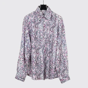 Gianni Versace Vintage Silk Shirt Size EU56 Pink Gray Paisley Print - Picture 1 of 5