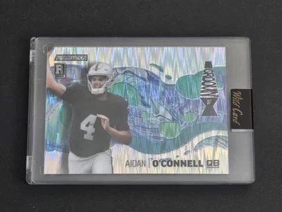 2023 Aidan O'Connell Wild Card Alumination Rookie Edition Groovin Blue Green /7 - Image 1 of 3