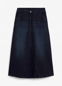Weiter Jeansrock mit Bequembund Gr. 38 Dunkelblau Jeans-Rock Midi-Skirt Neu - Bild 1 von 1