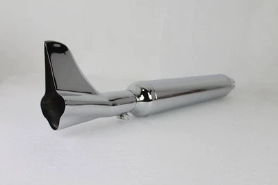 24" Cigar Style Chrome Slip On Muffler w/ Bronx Tail Tip Harley FL 41-57 - Image 1 of 3