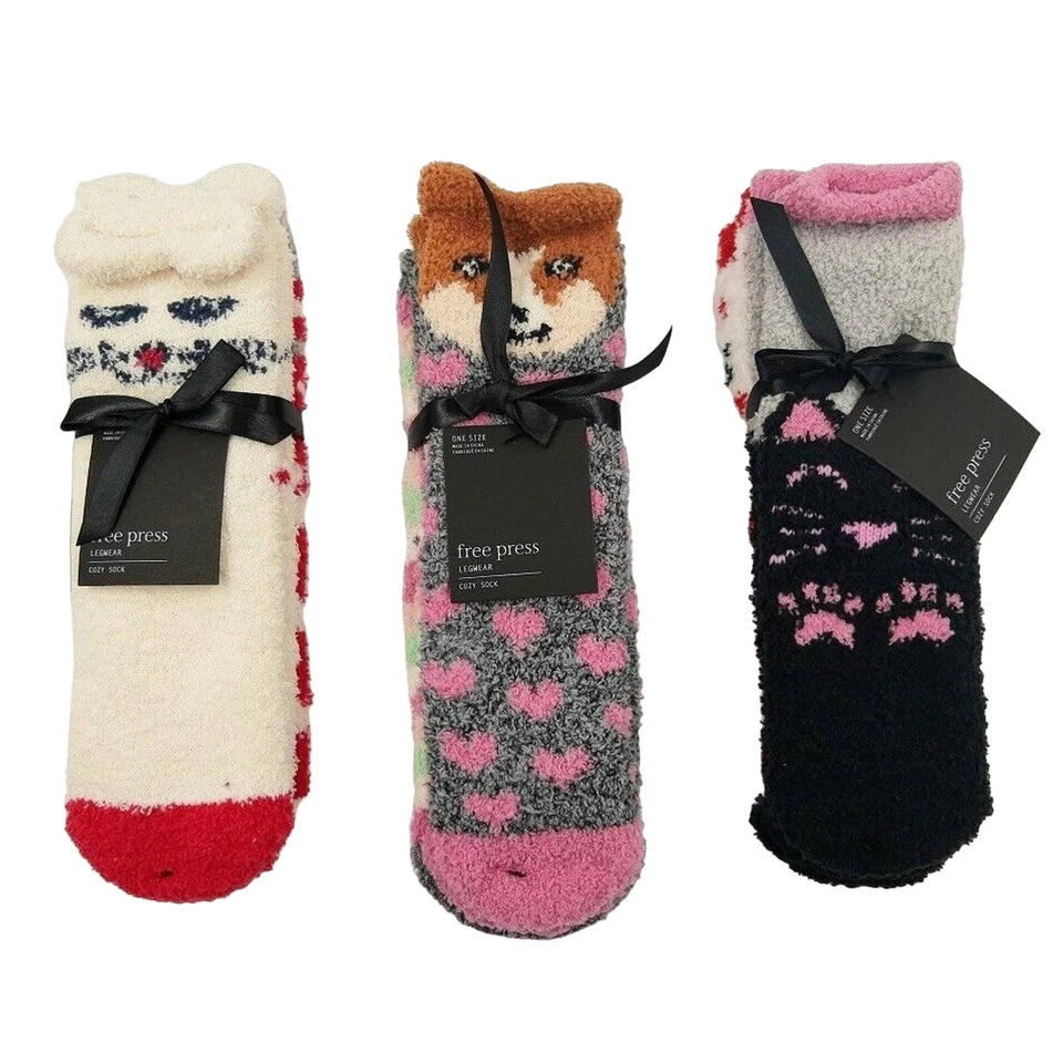 Free Press Mujeres Corazones Coloridos Conjunto de 6 piezas Calcetines de Invierno Tejido Difuso Talla Única Foto 1 de 4
