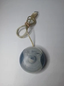 Vintage Apple M4848 Blue/Teal iMac Hockey Puck USB Wired Mouse ~ Works - Picture 1 of 2