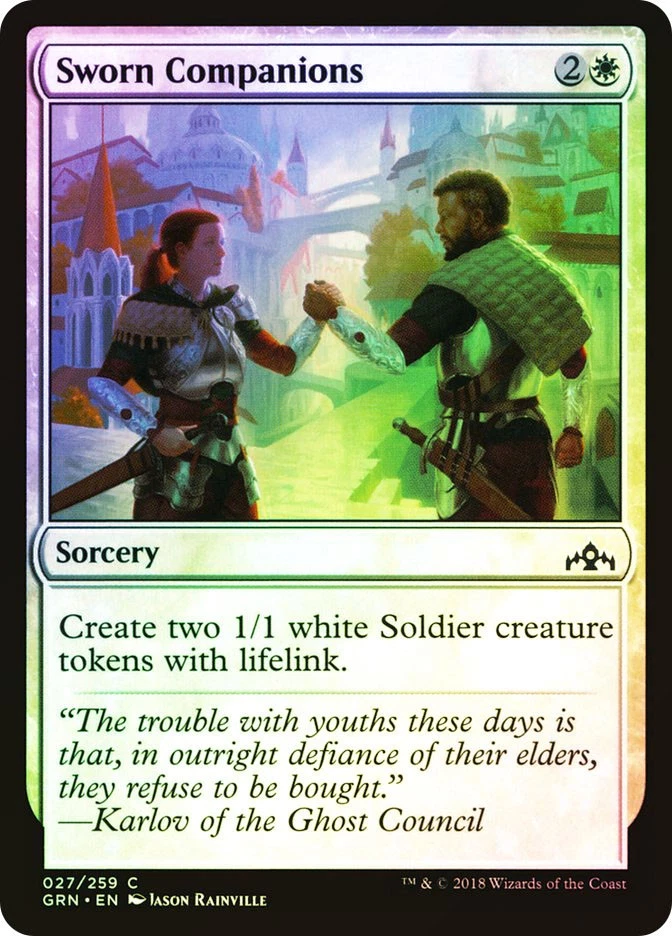 MTG FOIL Sworn Companions  - Guilds of Ravnica #027 - Image 1 of 1