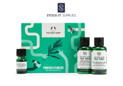 The Body Shop Purified & Fearless Tea Tree Skincare Set Facial Wash, Toner, Oil - Image 1 of 3