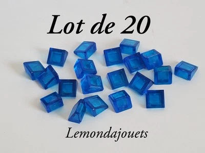 Lego 54200 Lot 20 Pente lisse Slope 30° 1x1x2/3 Trans-Dark Blue Transparent Bleu - Photo 1/4