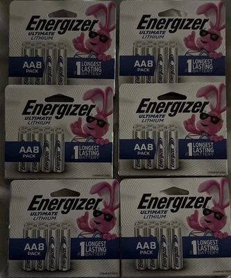 Lot of 48 AA Energizer Ultimate Lithium  6 ct. 8 Pcs — 48 total..NEW PACKAGE!!!  - Image 1 of 2