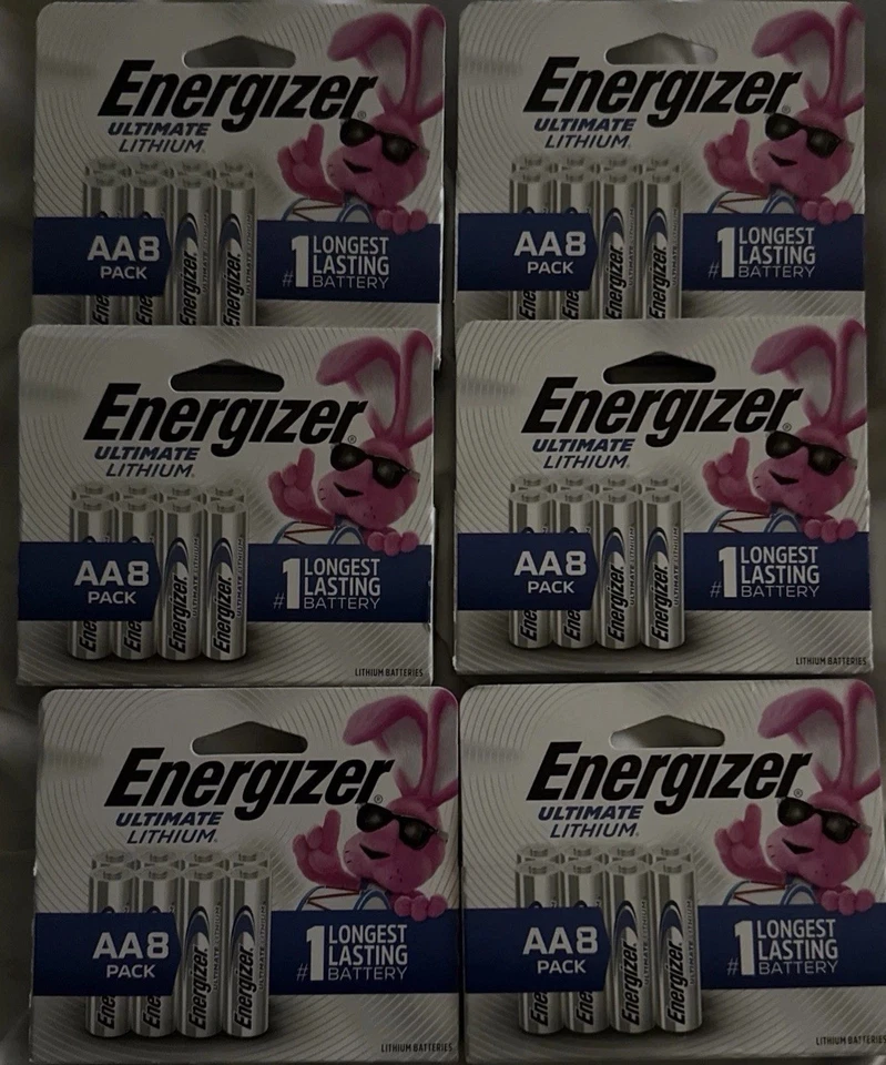 Lot of 48 AA Energizer Ultimate Lithium  6 ct. 8 Pcs — 48 total..NEW PACKAGE!!!  - Image 1 of 2