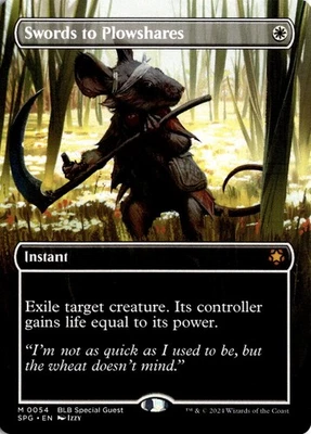 MTG Bloomburrow Non-Foil Swords to Plowshares (Borderless) 54 BLB M NM Scan Magi - Image 1 of 2