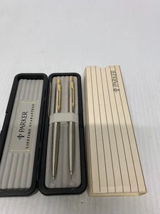 Parker classic Stainless GT BPN/PCL Set 2 With Case FREE SHIPPING - Picture 1 of 4