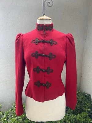 Vtg Rugby RL Peplum Red Jacket Military Preppy Style Sz 10 Small - Image 1 of 4