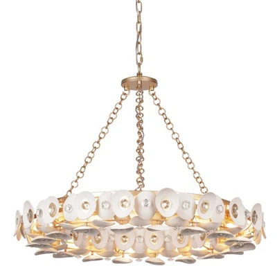 Colgante de cristal Metropolitan N1865 Niu 10 luces 35" W - oro cervatillo Foto 1 de 4