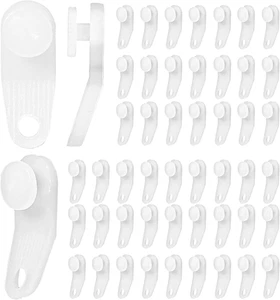 50 Stück Kunststoff Gardinenhaken Gardinenrolle Gardinenschiene Gleiter weiß Traverse - Bild 1 von 12