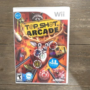 Top Shot Arcade (Nintendo Wii, 2011) CIB Completo con Manual Probado Disco Limpio! - Imagen 1 de 12