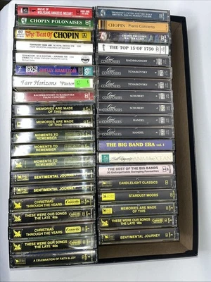 Mixed Lot Of 39 Vintage Cassette Tapes, 50’s 60’s 70's, 80's, 90's - Imagem 1 de 4