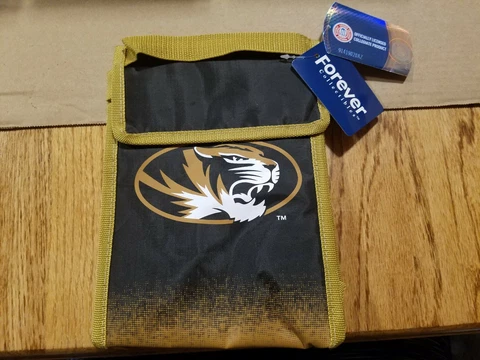 MIZZOU TIGERS Missouri Insulated LUNCH BAG BOX MLB Baseball Logo easy close NEW Cover