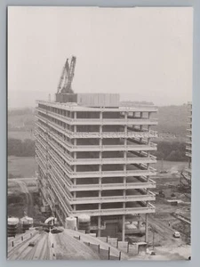 Bochum 1968 - Baustelle Ruhr-Uni Universität Kran Hochhaus - Altes Foto 1960er - Bild 1 von 2