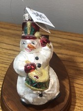 Slavic Treasures Snowman W/ Drum Christmas Ornament 4.25” Tags Retired New