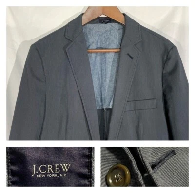 J Crew Unstructured Japanese Cotton Twill Microstripe Blazer Jacket S - Image 1 of 4