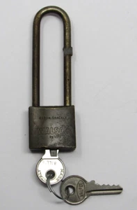 Walsco Lock with Keys Hardened Steel Viro Italy Vintage 4 inch TESTED - Picture 1 of 4