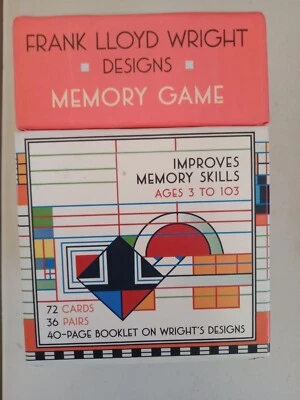 Frank Lloyd Wright Design Memory Game 72 Cards 36 Pairs 40 Page Booklet Complete - Image 1 of 4
