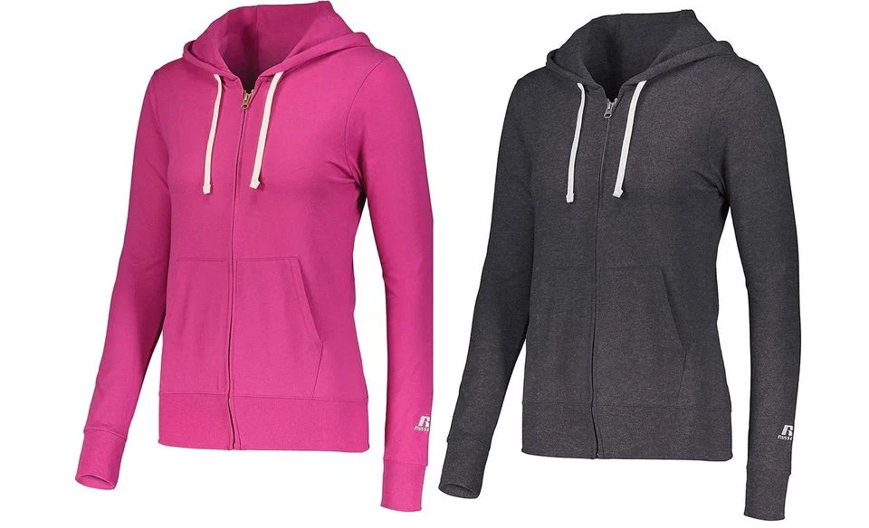 Новый женщин Russell Athletic полный молнии толстовка с капюшоном женщины sz S угольно-серый или розовый - Изображение 1 из 1