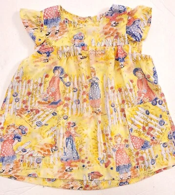 Vestido Holly Hobbie Vintage Hecho a Mano Niñas 12 Meses RARO Tela Caprichosa Jardín Foto 1 de 4
