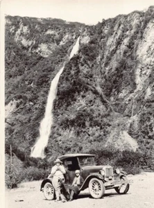 Bridal Veil Falls, Valdez AK~Auto w Alaska License Plate RPPC Photo Postcard-P2 - Picture 1 of 5